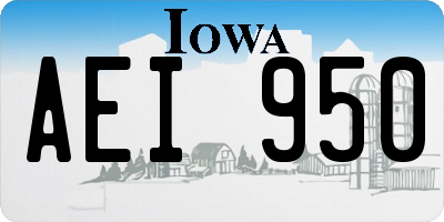IA license plate AEI950