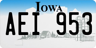 IA license plate AEI953