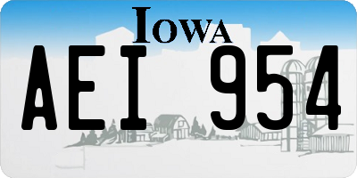 IA license plate AEI954