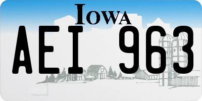IA license plate AEI963