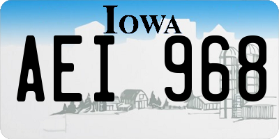IA license plate AEI968