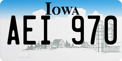 IA license plate AEI970