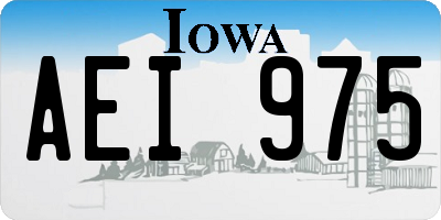 IA license plate AEI975