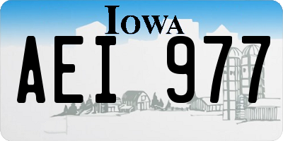 IA license plate AEI977