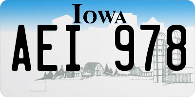 IA license plate AEI978