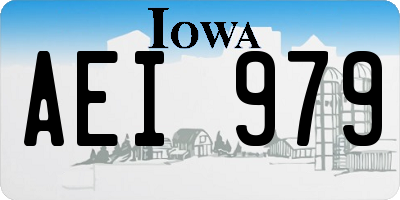 IA license plate AEI979