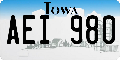 IA license plate AEI980