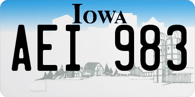 IA license plate AEI983