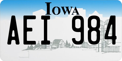 IA license plate AEI984