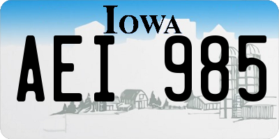 IA license plate AEI985