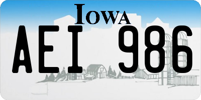 IA license plate AEI986