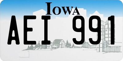 IA license plate AEI991