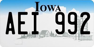 IA license plate AEI992