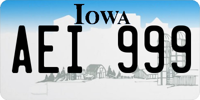 IA license plate AEI999