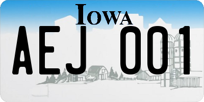 IA license plate AEJ001