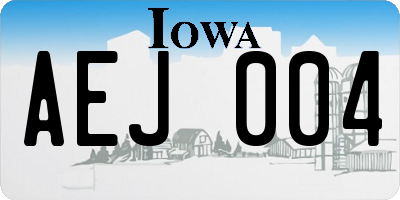 IA license plate AEJ004