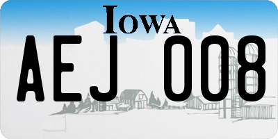 IA license plate AEJ008