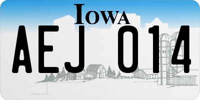 IA license plate AEJ014