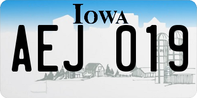 IA license plate AEJ019