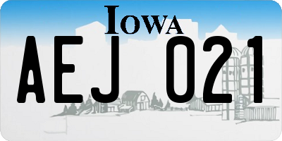 IA license plate AEJ021