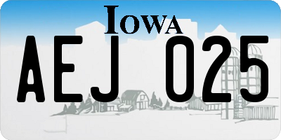 IA license plate AEJ025
