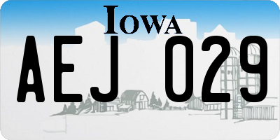 IA license plate AEJ029