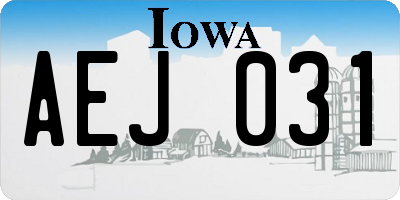 IA license plate AEJ031