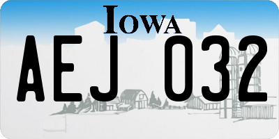 IA license plate AEJ032
