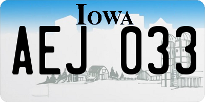 IA license plate AEJ033