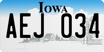 IA license plate AEJ034