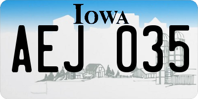 IA license plate AEJ035