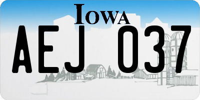 IA license plate AEJ037