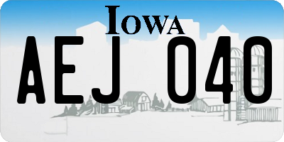 IA license plate AEJ040