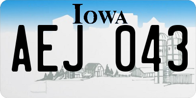IA license plate AEJ043