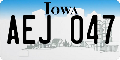 IA license plate AEJ047