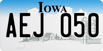IA license plate AEJ050