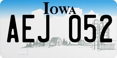IA license plate AEJ052