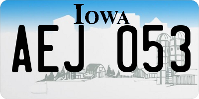 IA license plate AEJ053