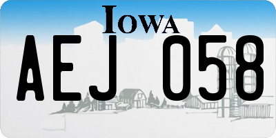 IA license plate AEJ058