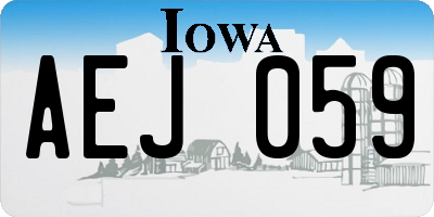 IA license plate AEJ059
