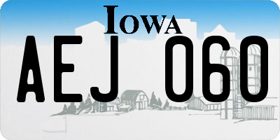 IA license plate AEJ060