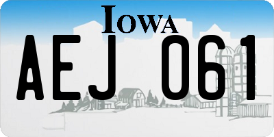 IA license plate AEJ061