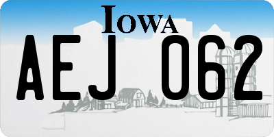 IA license plate AEJ062