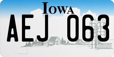 IA license plate AEJ063
