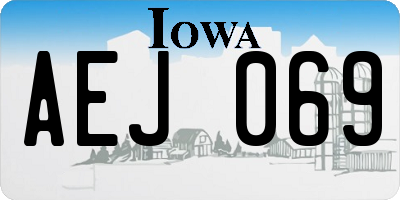 IA license plate AEJ069