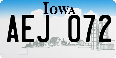 IA license plate AEJ072