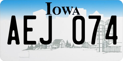 IA license plate AEJ074