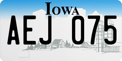 IA license plate AEJ075