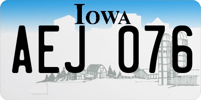 IA license plate AEJ076