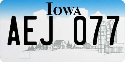 IA license plate AEJ077